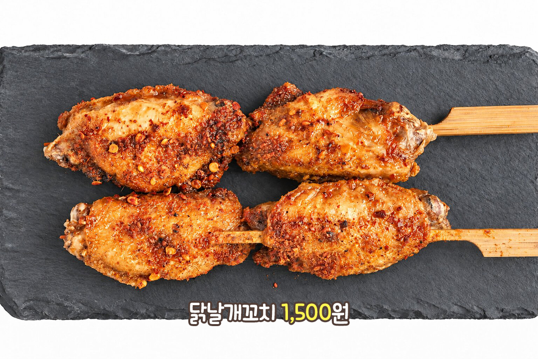 촉촉한 속살이 매력적인 닭날개꼬치🍗
