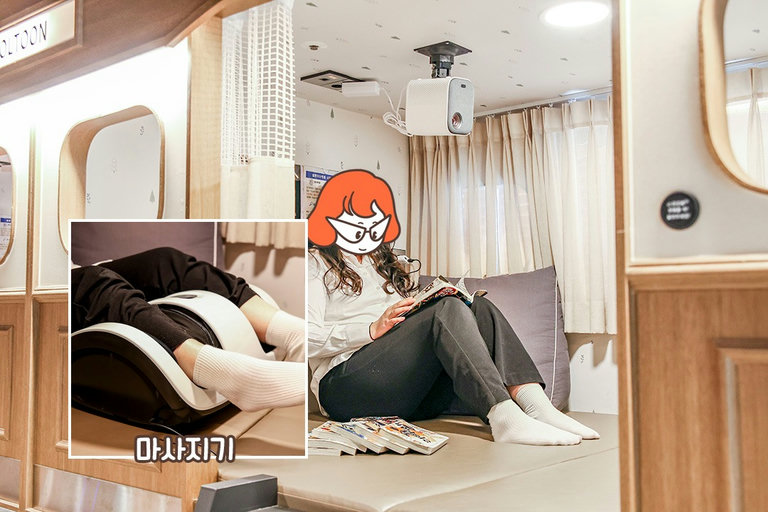 인기 도서까지 구비되어 있는 만화책장