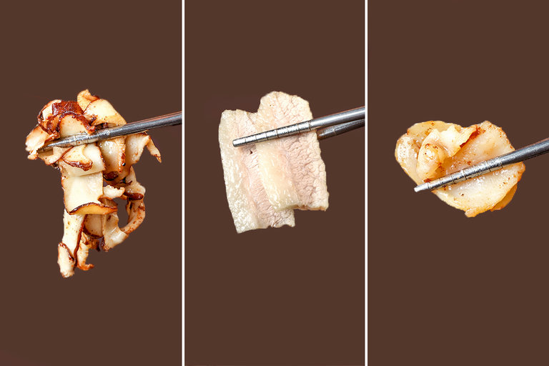 하나 올리고~ 하나 더 놔! 한입 한입이 즐거운 삼합상🥢