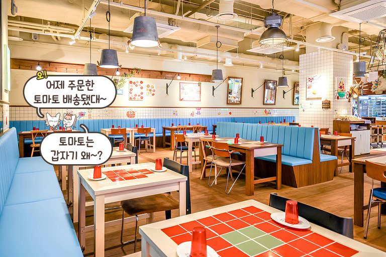 레드와 블루가 조화로운 감각적인 공간