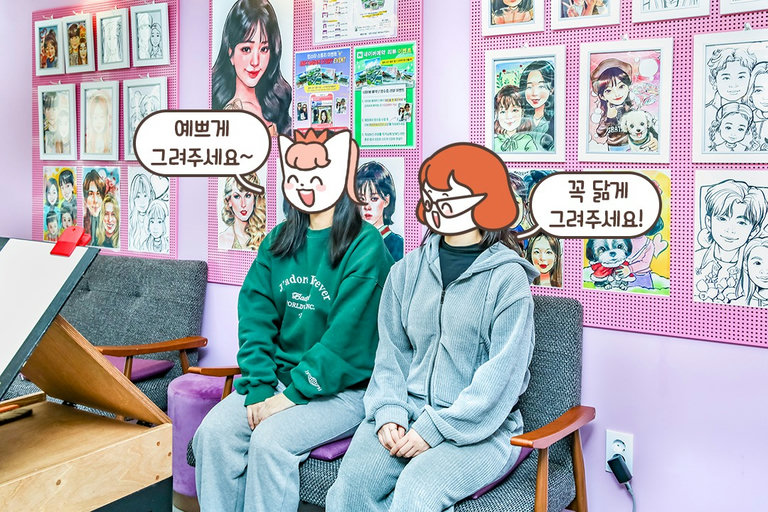 간단한 상담과 함께 시작되는 캐리커처 타임