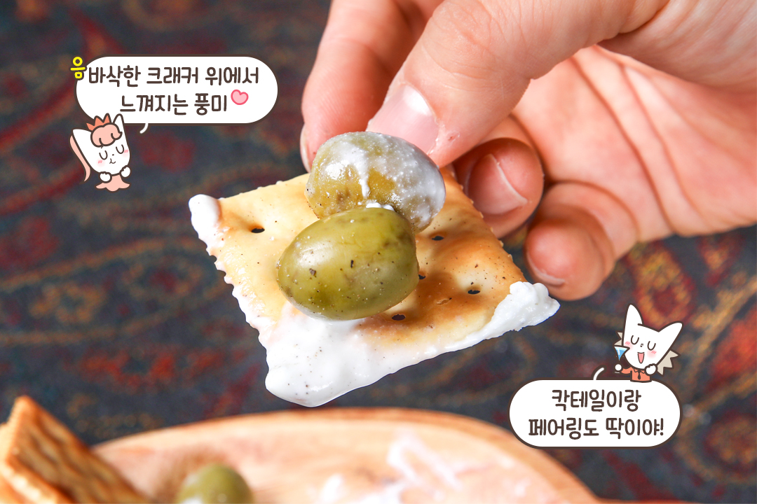 올리브 크래커 한 입에 칵테일 한 모금🌿