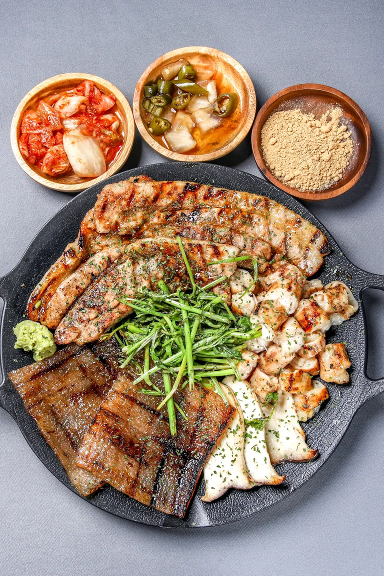 유자 숙성 된장 삼겹살을 직화로🔥