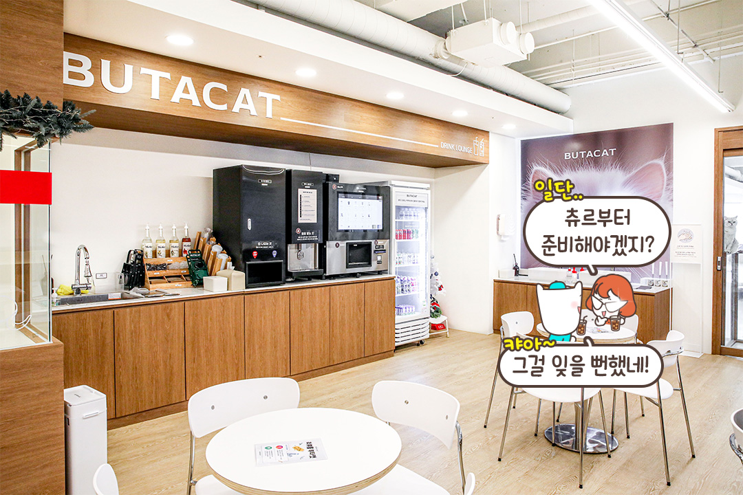 우드 & 화이트 톤의 카페 공간