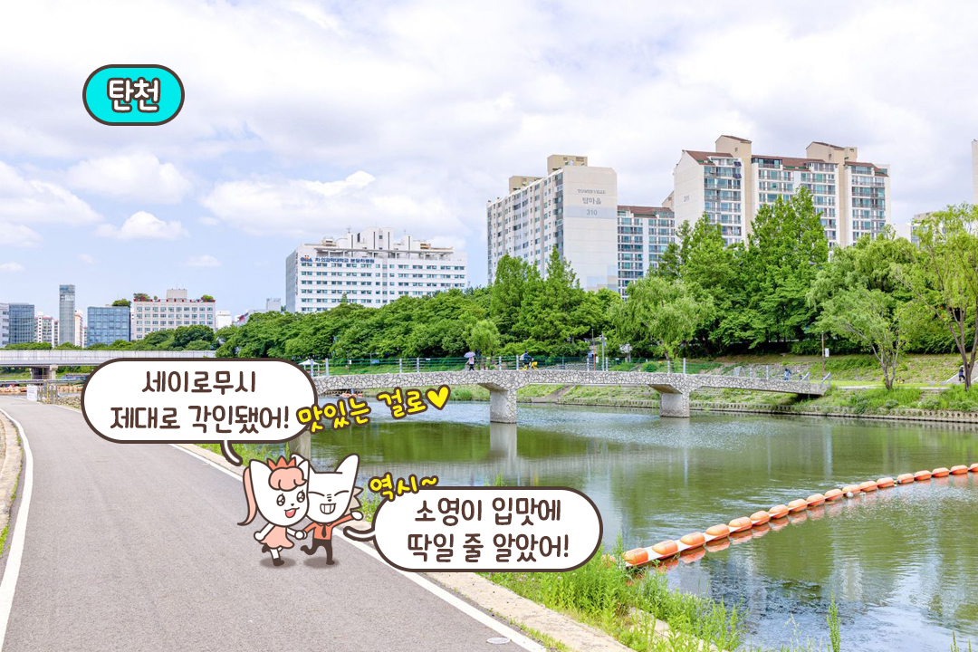 배불리 먹고, 탄천 한 바퀴!